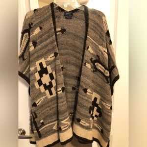 Ralph Lauren Polo hand knit Aztec poncho/serape. Rare!